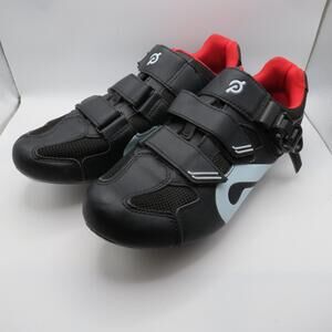 Peloton Unisex Black Red White Leather Cycling Bike Shoes Size 43